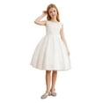 thumbnail image 2 of Zaldita Kids Sleeveless Flower Girl Tulle Tutu Dress Lace Embroidery First Communion Gown Ivory 8, 2 of 7