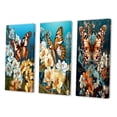 thumbnail image 3 of Designart "Gracious Butterfly on Orchids Retro Illustration II" Animals Butterfly Wall Art Set Of 3 - Butterfly Yellow Canvas Set For Living Room Decor, 3 of 6