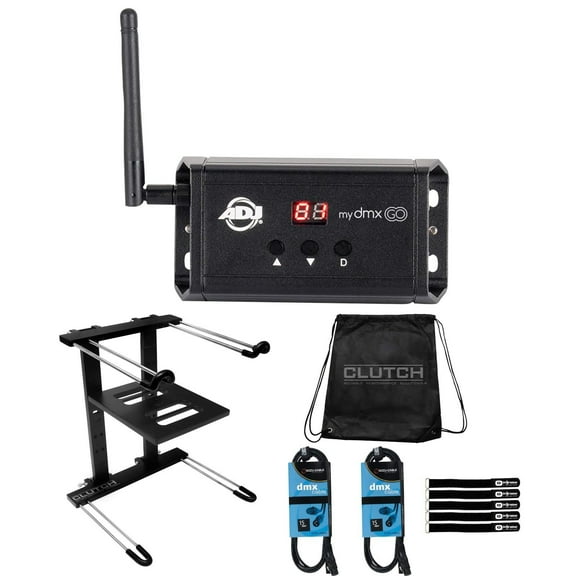 ADJ myDMX Go Wireless Lighting Control App with Professional Black Laptop Stand Package