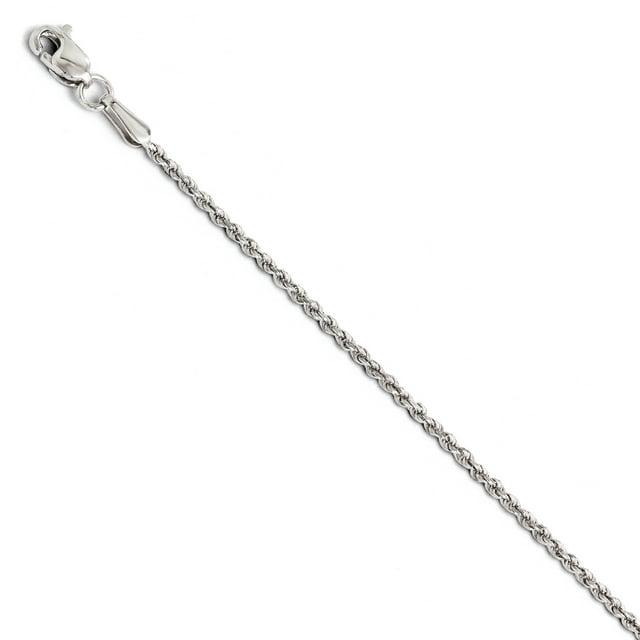 Leslie's 14K White Gold 1.5mm Diamond-Cut Rope Chain (Weight: 1.88 Grams, Length: 8 Inches)