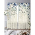 thumbnail image 3 of Blue Flower Sheer Curtains 84 Inch Length 2 Panels Set for Living Room/Bedroom, Farmhouse Eucalyptus Retro Country Plant Curtain Sheers Drapes Rod Pocket Curtains Window Treatment Set 52''x84''x2, 3 of 7