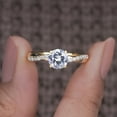 thumbnail image 2 of Cora Jewellery 1CT Round Moisanite Twisted Shank Engagement Ring For Women, 10K Yellow Gold, 2 of 8