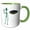 Green/White, variant on 3drose, Cartoon Alien from Outer Space and Flying Saucer, 15oz Mug