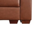 thumbnail image 4 of PonLiving Brown Leather Sectional Sofa L Shape 2+2 Pieces Living Room Couch Set with Ottoman Solid Wood Construction for Apartments Offices Homes 53x39x34 inches, 4 of 6