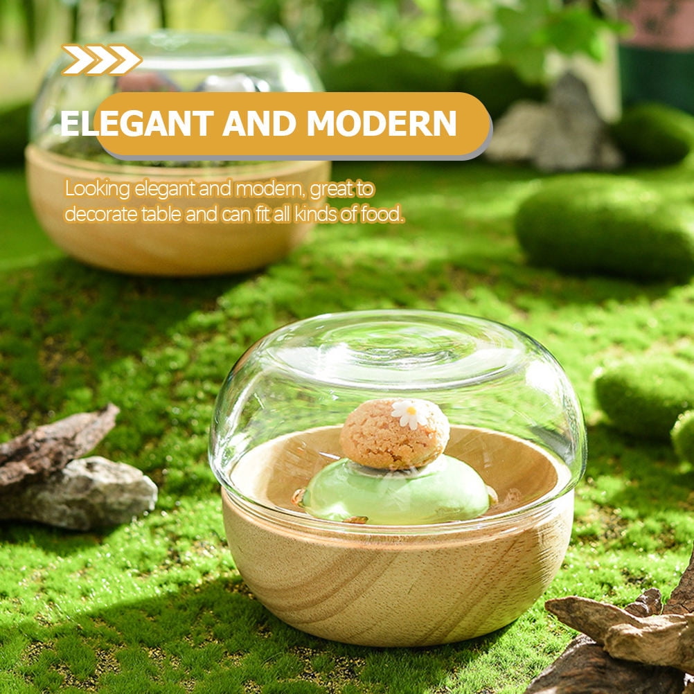 OULII Multi-Color Wooden Dessert Bowl for Storage Use Easy to Clean