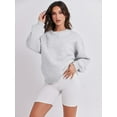 thumbnail image 3 of Women's Long Sleeve Sweatshirt Casual Crewneck Loose Fit Pullover Hoodie Fleece Fall Tops, 3 of 10