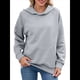 thumbnail image 1 of Sudadera con Capucha para Mujer, Informal, de Larga, Holgada, con Bolsillo. Gris M, 1 of 9