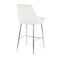 thumbnail image 4 of Marcel Contemporary Counter Stool in Chrome and White Velvet by LumiSource - Set of 2, 4 of 8