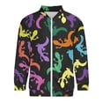 thumbnail image 3 of Lightweight Jacket for Men - Colorful Lizards Cuteness Casual Zip Up Bomber Jacket Men Spring Fall Windbreaker Coat with Pocket, 3 of 6