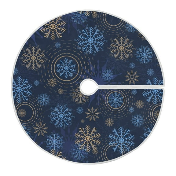 Ryvnso Christmas Tree Skirt Snowflake Mandala Style Xmas Tree Skirts Ornament Home Decorations 35.4"