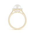 thumbnail image 2 of ANGARA South Sea Cultured Pearl Split Shank Ring with Halo in 14K Yellow Gold for Women | June Birthstone, Birthday, Anniversary, Jewelry Gift for Women | Pearl Ring, 2 of 9