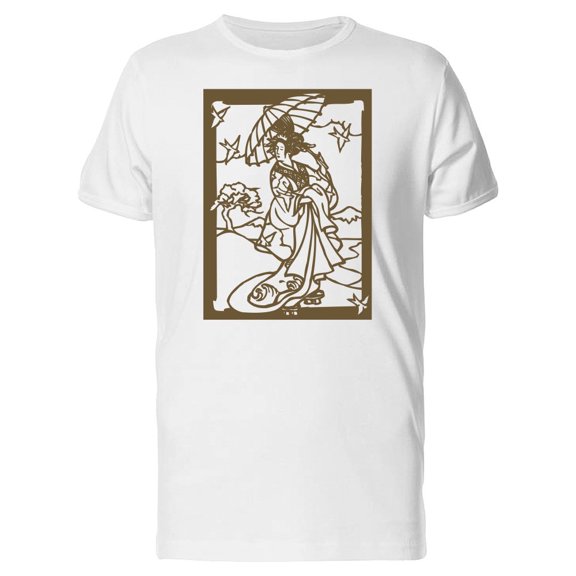 Japanese Geisha With A Parasol Tee Men's -Image by Shutterstock