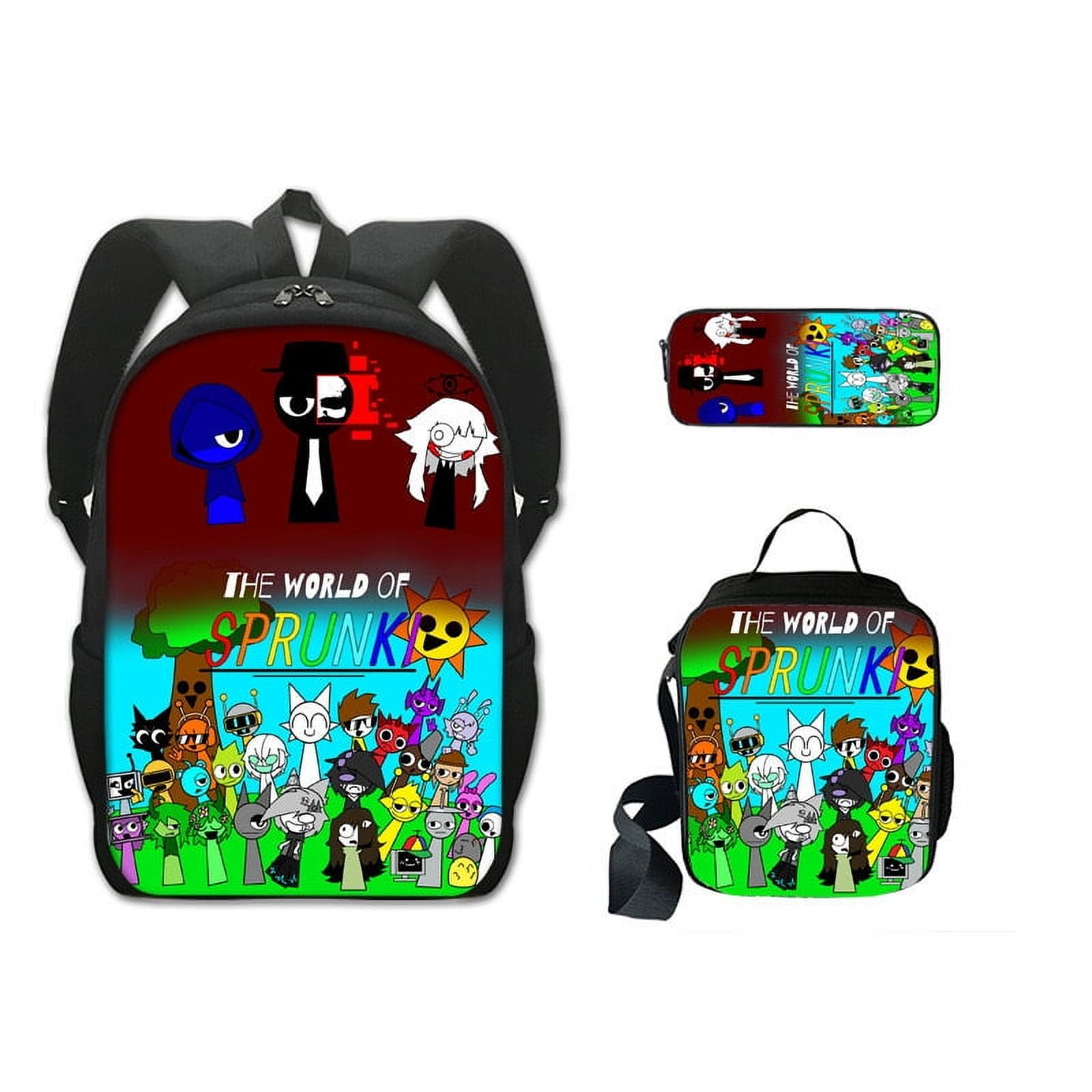 WovenWink Sprunky Backpacks, Sprunki Back Packs Pencil Bags Crossbody Bags Games Mochila Travel Back Packs, Best Gifts for Game Fans Birthday Graduation Theme Party
