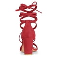 thumbnail image 3 of Sandalias de tacón alto Gruesas de punta Abierta con Cordones Allegra K Rojo 40, 3 of 7