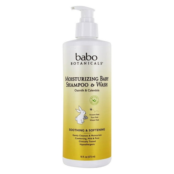 Babo Botanicals - Moisturizing Baby Shampoo and Wash Oatmilk and Calendula - 16 fl. oz.