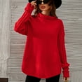 thumbnail image 5 of JINMGG 2024 Fall Winter Plus Size Sweaters for Women Clearance,Ladies Autumn/Winter Solid Color Turtleneck Sweater Long Sleeve Knit Sweater, 5 of 7