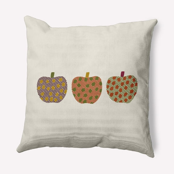 Simply Daisy 16" x 16" Apples Indoor/Outdoor Polyester Throw Pillow, Olive