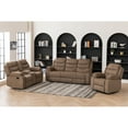 thumbnail image 5 of Hybition Fabric Reclining Sofa Set Modern Chair & Loveseat & Sofa Set Brown, 5 of 7