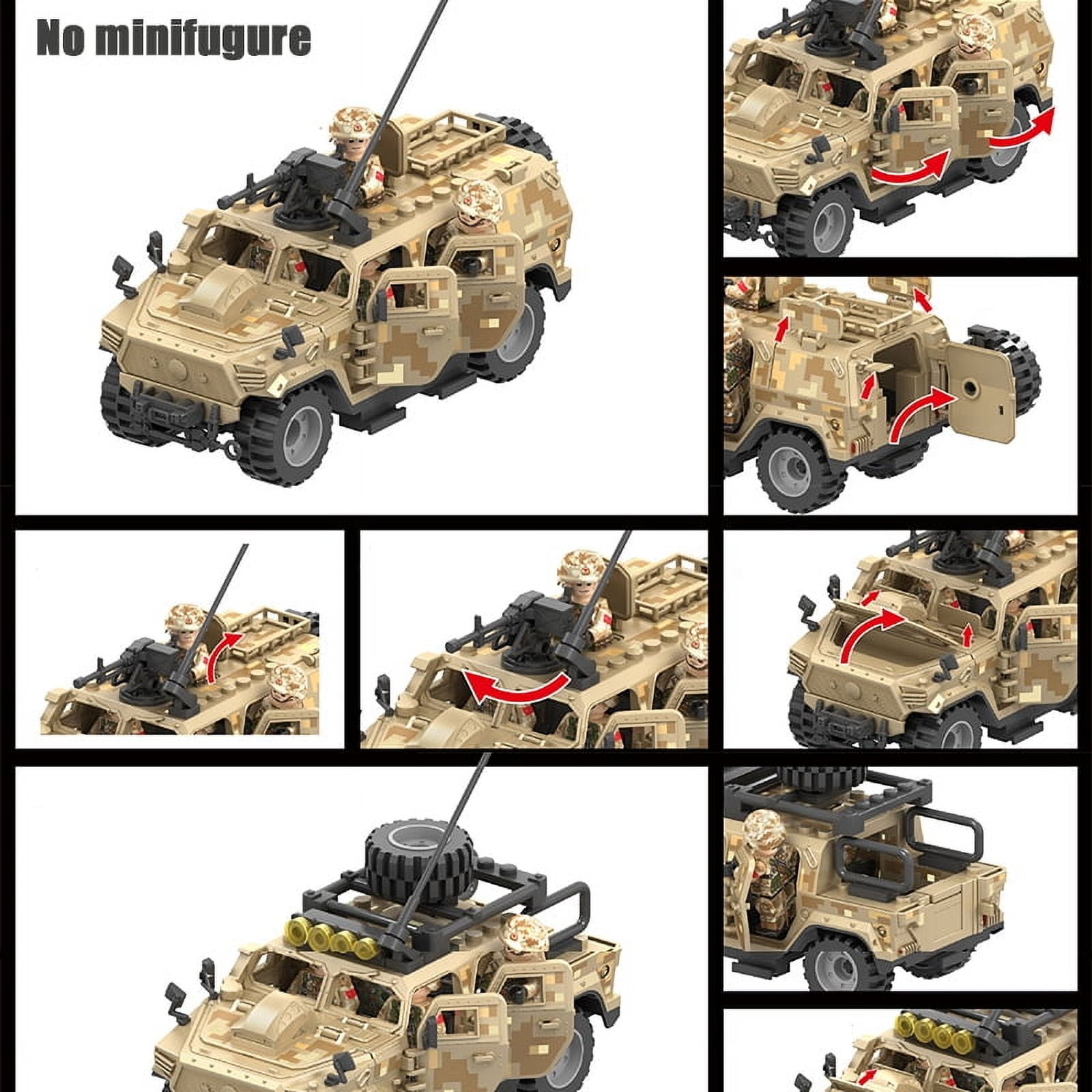 TBS Assault Team Military Hummer Jeep Armored Vehicle Building Block Model Army Mini Soldier Transport Chariot Toys Kit Gift