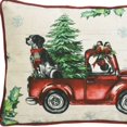 thumbnail image 4 of 13" X 18" Dog Red Truck and Christmas Tree Throw Pillow, 4 of 5