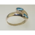 thumbnail image 4 of LBG British Made 925 Sterling Silver Natural Blue Topaz Womens Band Ring - 33 size options, 4 of 7