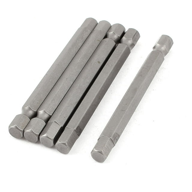 Puntas de destornillador magnéticas de 1/4" con vástago hexagonal de 6 mm, longitud de 75 mm, 5 piezas