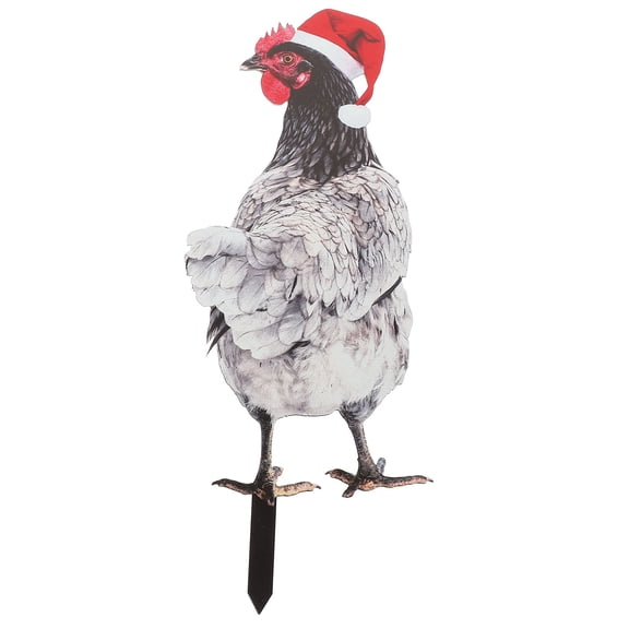 LEORX Chicken Shaped Acrylic Garden Stake Outdoor Yard Sign Decorative Garden Accessories