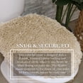 thumbnail image 2 of Soft Microfiber Bathroom Toilet Lid Cover, Machine Washable Seat Covers, Stays in Place Rubber Backing, Fits Most Round, Elongated and Oblong Lids, Home Decor Accessories, 18x18, Linen, 2 of 9