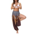 thumbnail image 4 of Txlixc Pantalones de entrenamiento para mujer, estampado digital bohemio, pantalones de yoga sueltos con lado dividido Txlixc Estilo de ocio, 4 of 9
