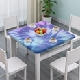 thumbnail image 3 of Purple Blue Tie Dye Pattern Square Fitted Tablecloth with Elastic Edge,Square Table Cover,Washable Elastic Table Cover for Home Kitchen Party Decor 34"x34", 3 of 6