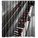 thumbnail image 1 of Cortina de ducha Impermeable ABPHQTO Diseño de Piano Blanco y Negro 160x180 cm, 1 of 2