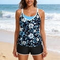 thumbnail image 4 of cocolona Womens Two Piece Tankini Swimsuits Summer Floral Print V Neck Loose Modest Bathing Suit with Boyshorts, 4 of 6