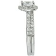 thumbnail image 2 of Pompeii 2 ct Princess Cut Halo Diamond Engagement Ring Wedding Set 14k White Gold, 2 of 3