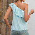 thumbnail image 5 of Njoeus Women Ruffle Off Shoulder Tops Summer Sleeveless Eyelet Shirts Casual Fitted Basic T-Shirt Ladies Dressy Blouse S-XXL, 5 of 5