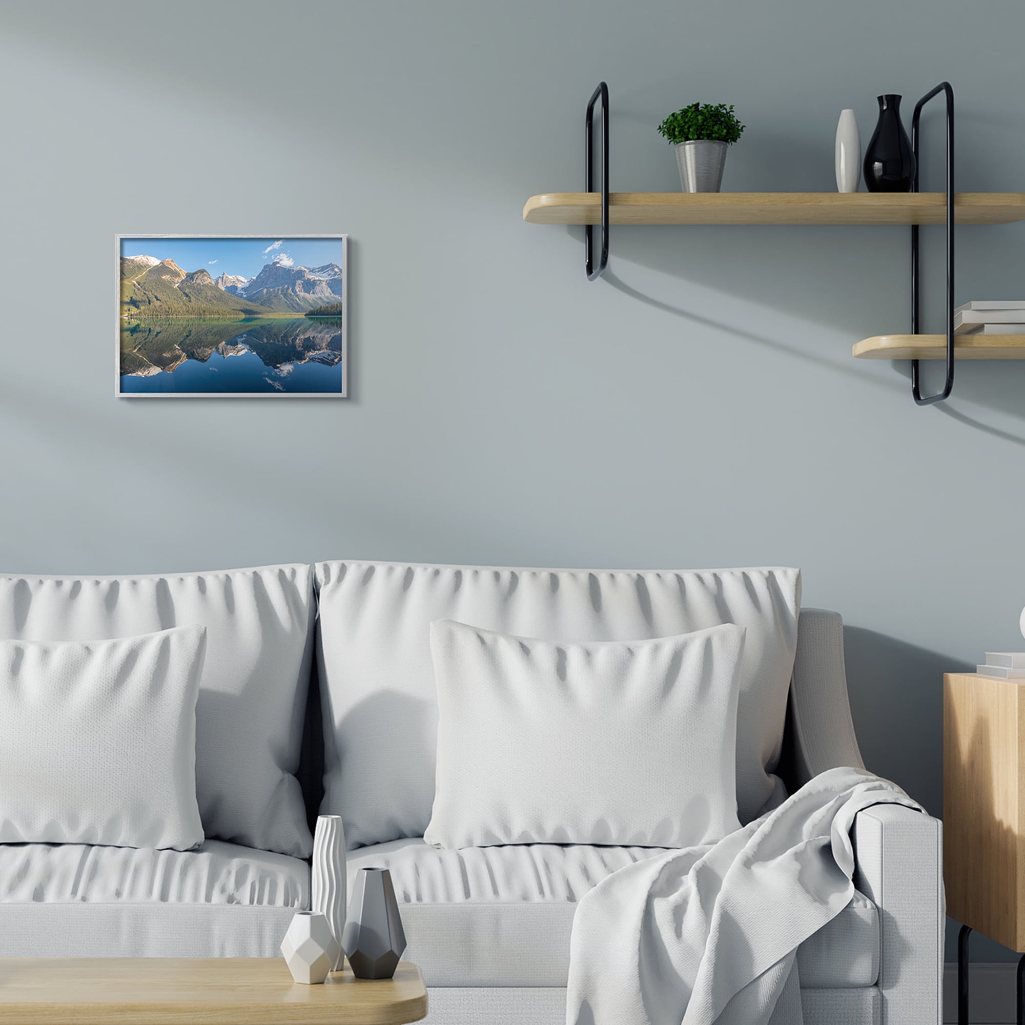Stupell Industries Countryside Mountain Range Reflective Lake Landscape,11 x 14,Designed by Dave Gordon