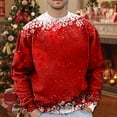 thumbnail image 2 of Long Sleeve Shirts for Men Mens Christmas Plus Size Hoodless Pullovers Fashion Sweatshirts Holiday Logo Print Clothing Tops Hop Oversized Sweatshirts Stretchy Zip up Hoodie Men Oversized Sweate Red M, 2 of 5