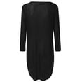 thumbnail image 6 of Ediodpoh Women's Solid Thin Transparent Mesh Cardigan for Women Three Quarter Sleeve Mid Length Shawl Coat Black XXL, 6 of 6