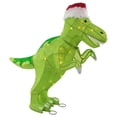 thumbnail image 6 of Northlight LED Lighted Tinsel Santa T-Rex Dinosaur Outdoor Christmas Decoration - 30" - Warm White, 6 of 6