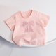 thumbnail image 5 of Camisetas de Manga Corta Pearl Snap para Hombres Estilo Camiseta de Arco de Color Caramelo de Verano de las Niñas con Acentos de Perlas, Top Transpirable Suave para Niños Pequeños, Tamaños Pequeños Y, 5 of 7