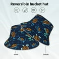 thumbnail image 3 of Kll Sea Turtles Swimming Bucket Hat for Women Men Packable Travel Beach Sun Hat Outdoor Rave Accessories Reflective Fisherman Cap, 3 of 6
