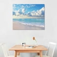 thumbnail image 2 of Acheng  Blue Beach Sun Ocean Landscape Canvas Prints Modern Stretched and Framed Seascape 1 Panel Giclee Prints Stunning Wall Art for Living Room and Bedroom Decor  16x12in, 2 of 6