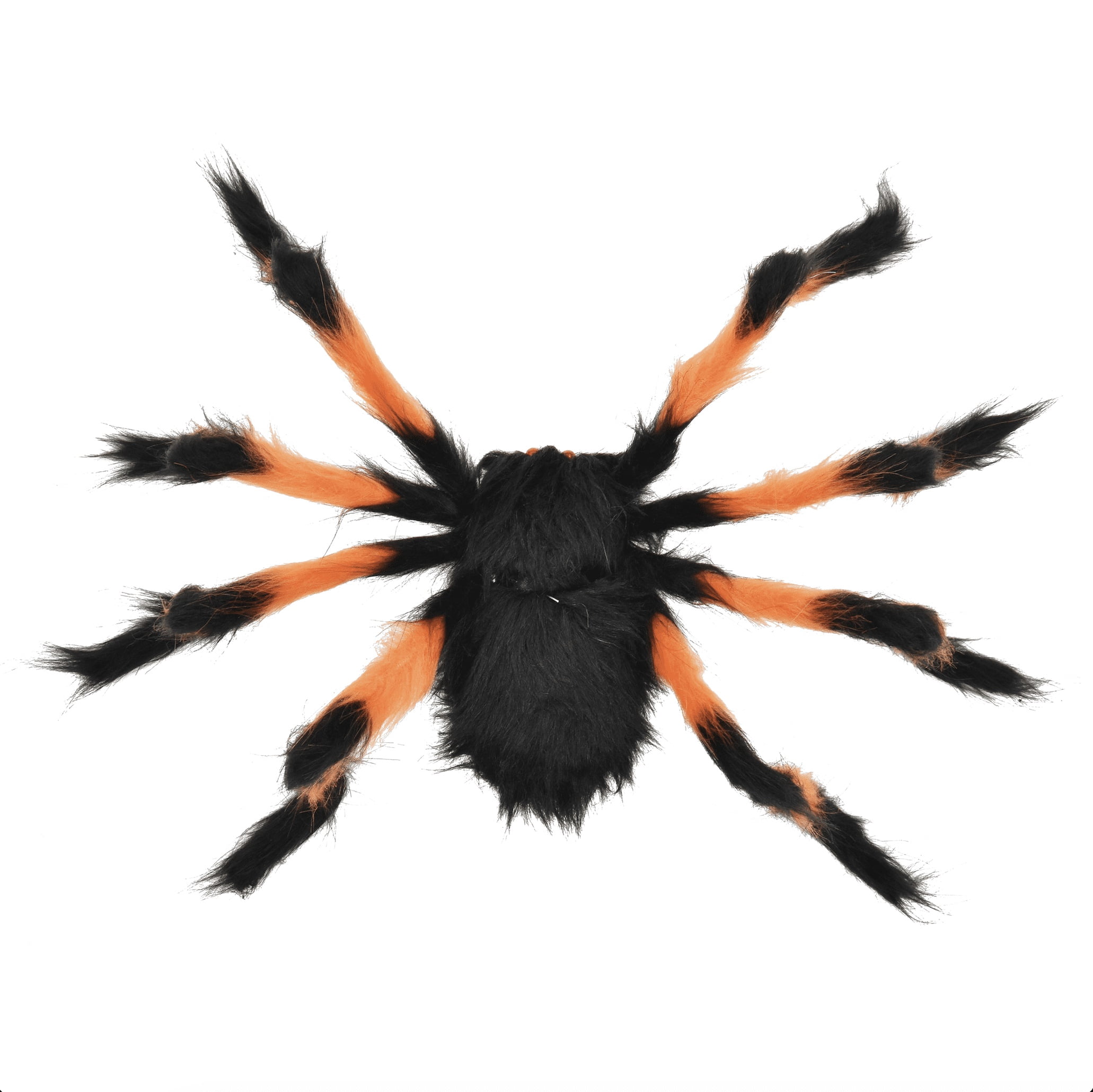 Furry Spider Decoration, Orange and Black, 28", Halloween by Way To Celebrate