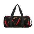 thumbnail image 3 of Rocae Hot Chili Print Round Travel Duffel Bag and Fitness Bag, Women's Waterproof Weekend Tote, Men's Travel and Fitness Essentials, 3 of 8