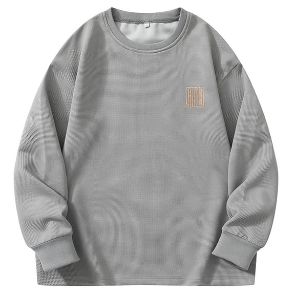 Annhoo Tops for Men Plus Size Pattern Long Sleeve Crew Neck Casual Pullover Outdoor Comfy Blouse Trendy Loose Sweatshirts