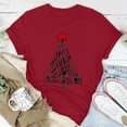 thumbnail image 2 of T-shirt Décontracté pour Femmes à Col Rond et Manches Courtes avec Imprimé de Sapin de Noël, 2 of 9