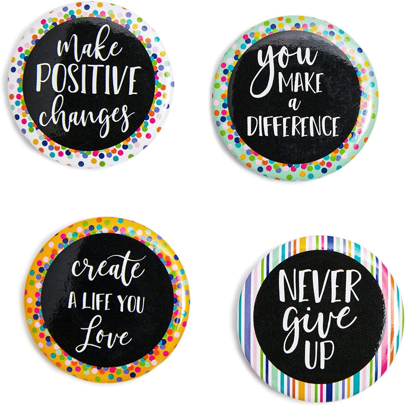 Motivational Quote Magnets Glass Refrigerator Magnets (Awesome Advices), 1.2'' Diameter x 0.34'' Thick