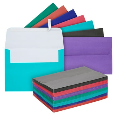 100 Pack Colored 4x6 Envelopes for Invitations, Birthday Cards, Wedding, Photos, Self-Adhesive Peel-Off-and-Stick (A6, 7 Colors)