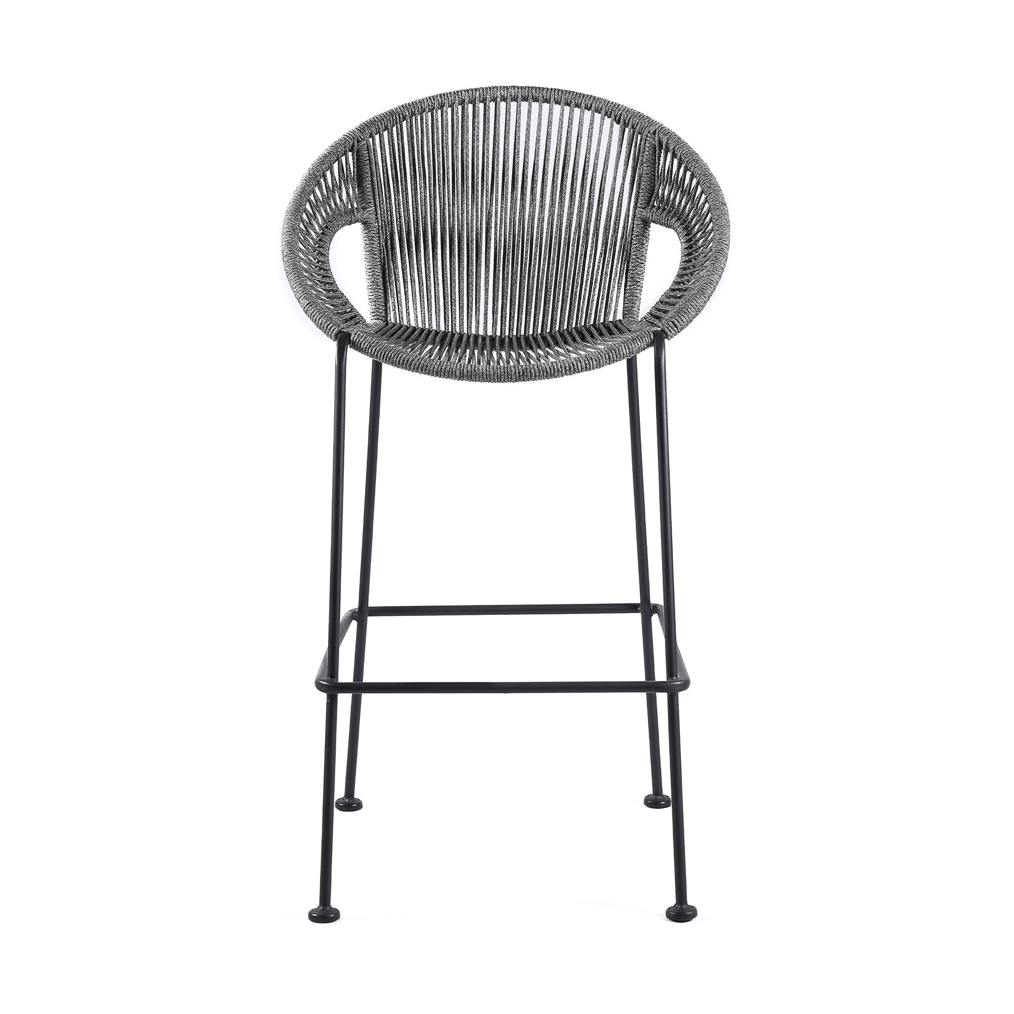 Acapulco 30" Indoor Outdoor Steel Bar Stool with Gray Rope - Set of 2