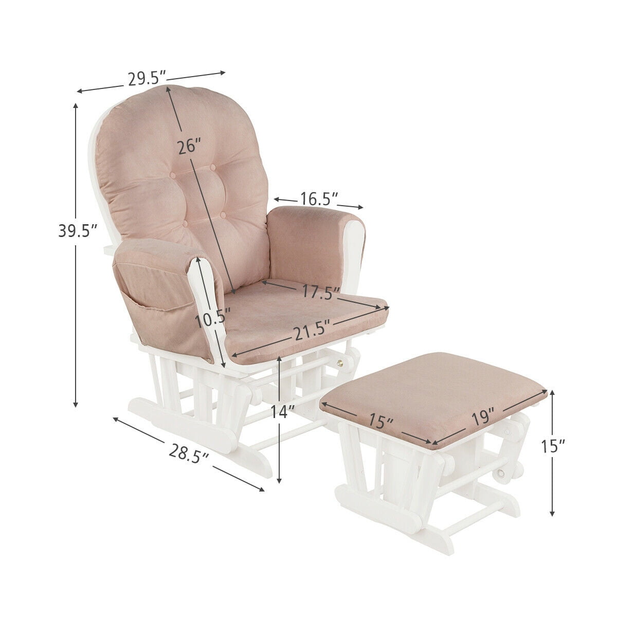Shermag glider rocker combo white with grey sale