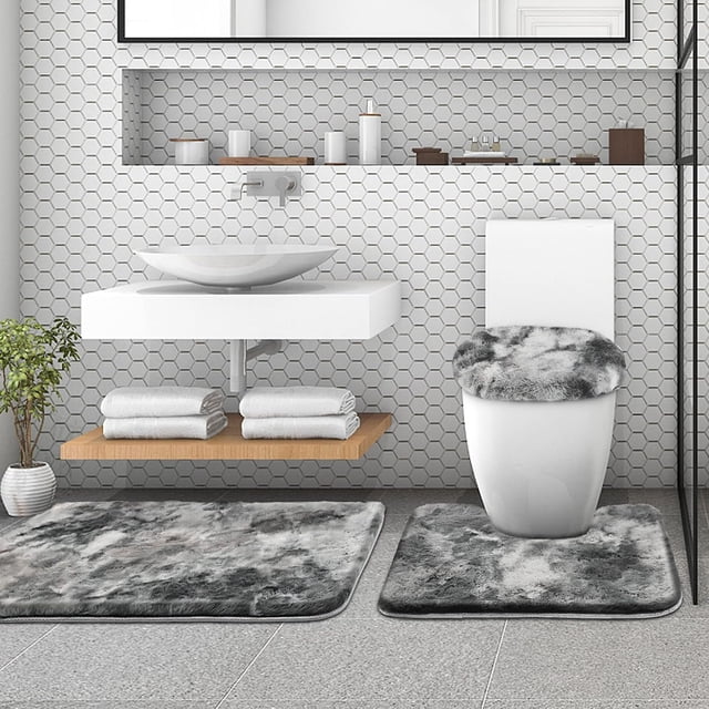 Alfombras de baño antideslizantes de lujo de última generación, alfombrillas de microfibra supersuaves con absorción de secado rápido, 3 unidades